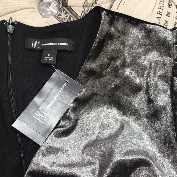 Inc Puff-Sleeve Velvet Wrap Dress - Picture 10 of 15